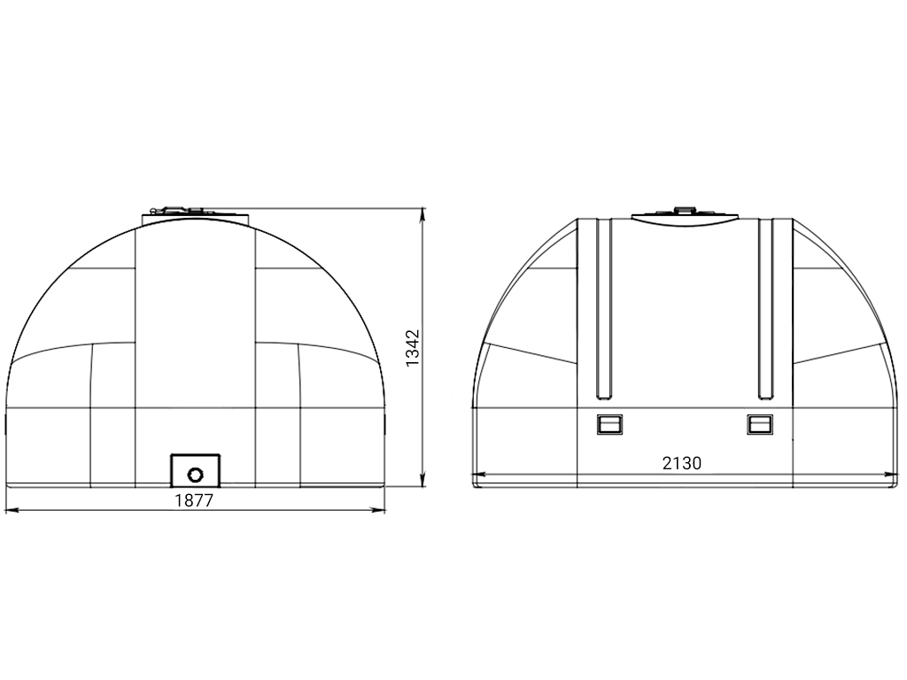 Емкость 3200 литров, горизонтальная, для транспортировки удобрений КАС и пищевых жидкостей