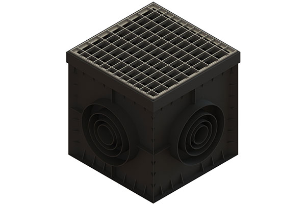 Решетка ливневая из оцинкованной стали Basic для дождеприемника 300х300 А15 (280x280x23) 