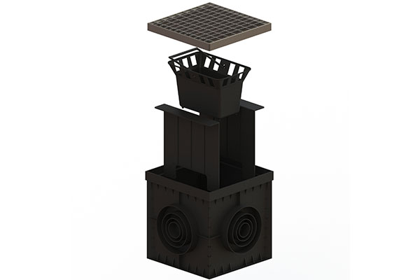 Решетка ливневая из оцинкованной стали Basic для дождеприемника 300х300 А15 (280x280x23) 