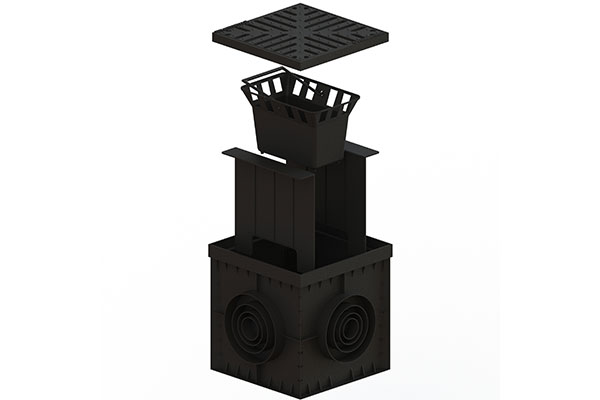 Решетка ливневая чугунная СНЕЖИНКА для дождеприемника 300х300 В125 (280x280x24) 