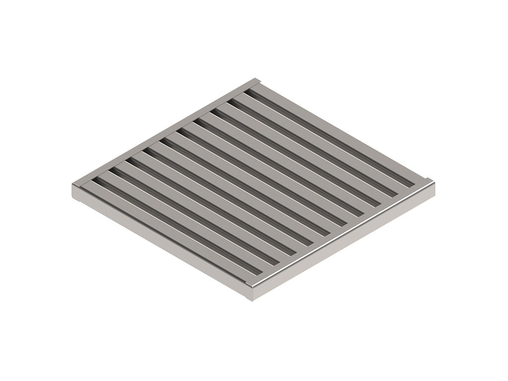 Gratar din Inox in fante (280x280x23mm) pentru camin 300x300,  clasa de sarcini A15