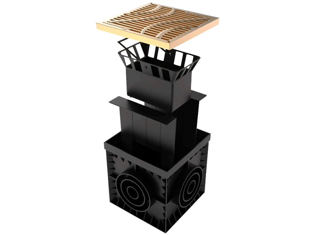 Решетка ливневая, медная, 280x280x24, для дождеприемника 300х300, класс А15