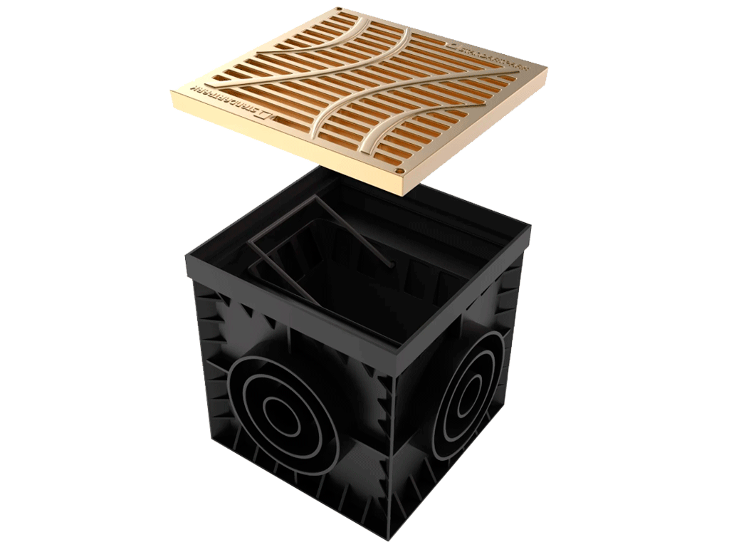 Решетка ливневая, медная, 280x280x24, для дождеприемника 300х300, класс А15