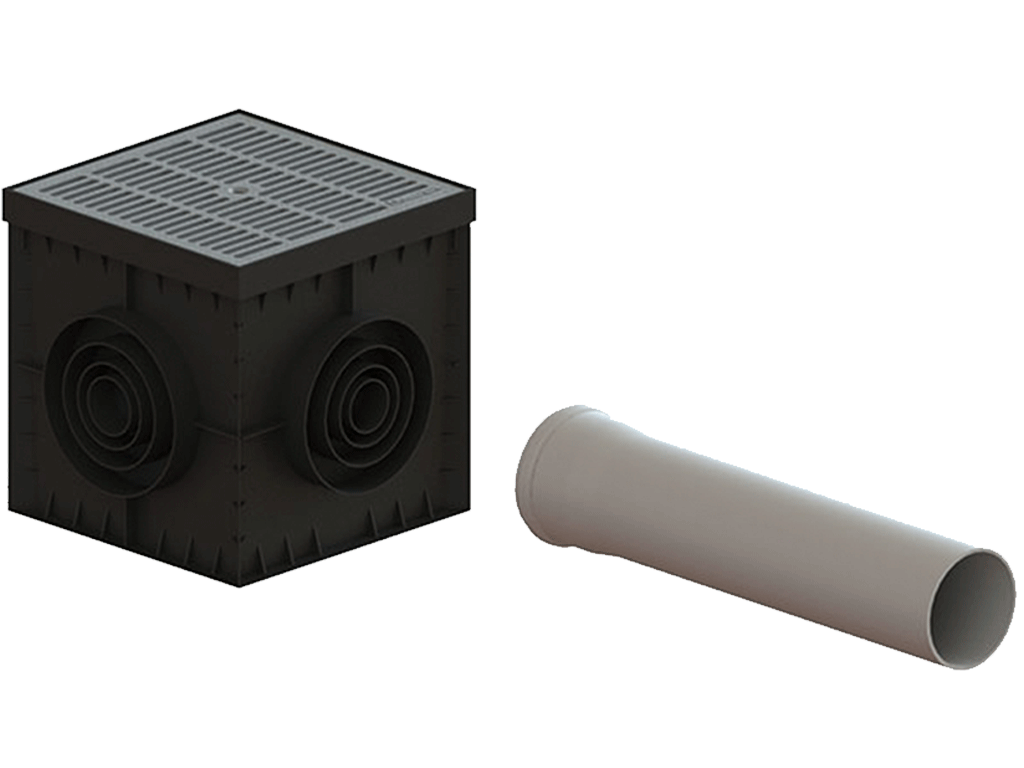 Gratar pluvial GRI din plastic PolyMax Basic pentru camin 300x300 A15 (280x280x23)  