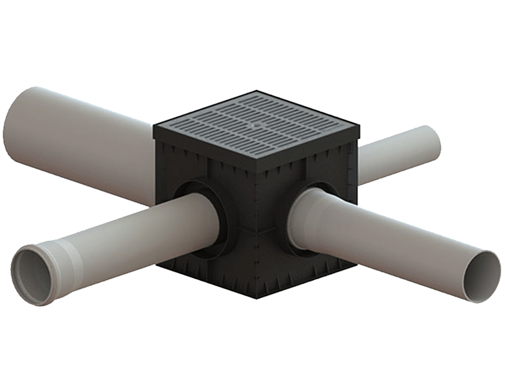 Gratar pluvial GRI din plastic PolyMax Basic pentru camin 300x300 A15 (280x280x23)  