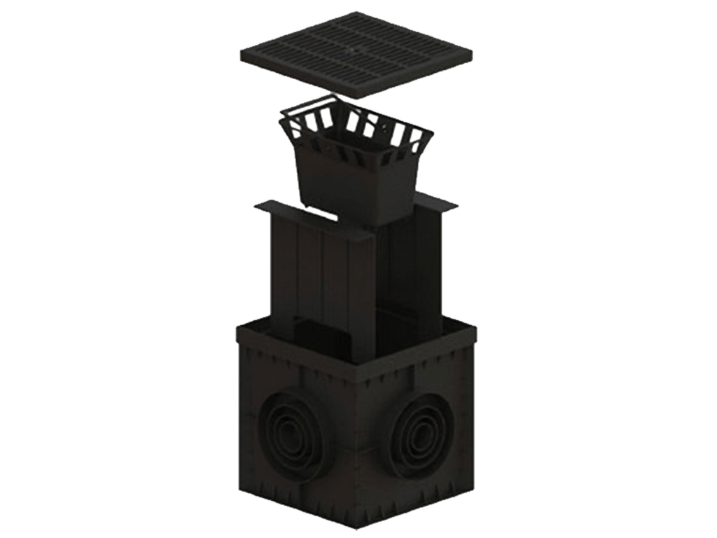 Решетка ливневая пластиковая PolyMax Basic для дождеприемника 300х300 A15 (280x280x23) 