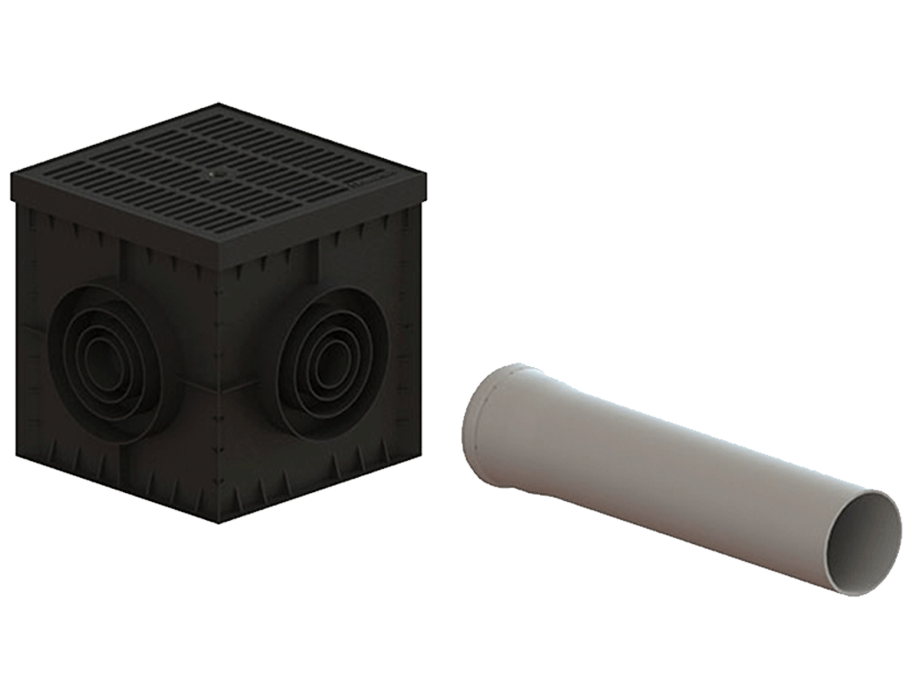 Решетка ливневая пластиковая PolyMax Basic для дождеприемника 300х300 A15 (280x280x23) 