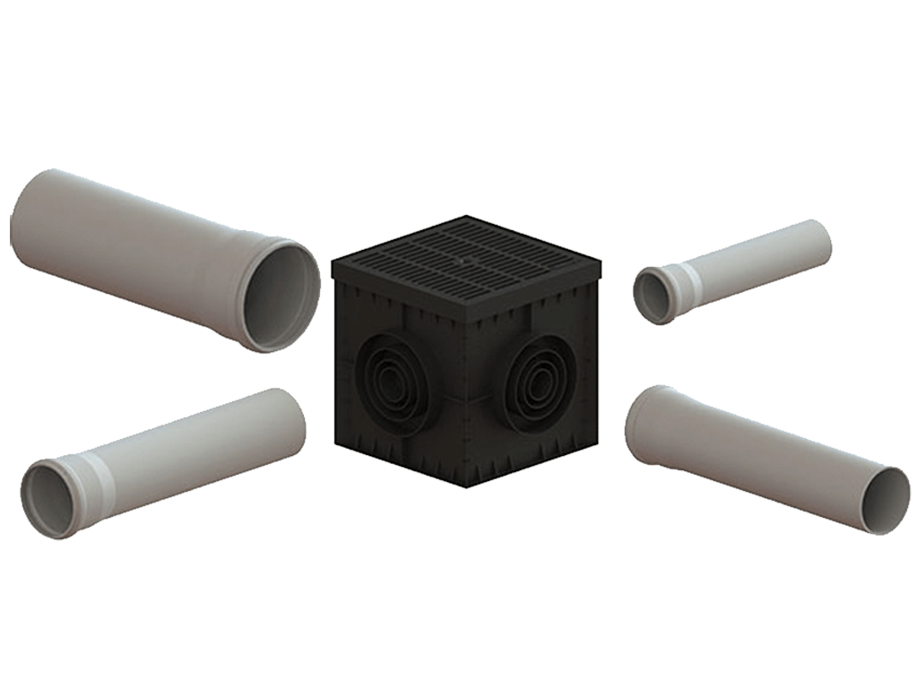 Решетка ливневая пластиковая PolyMax Basic для дождеприемника 300х300 A15 (280x280x23) 