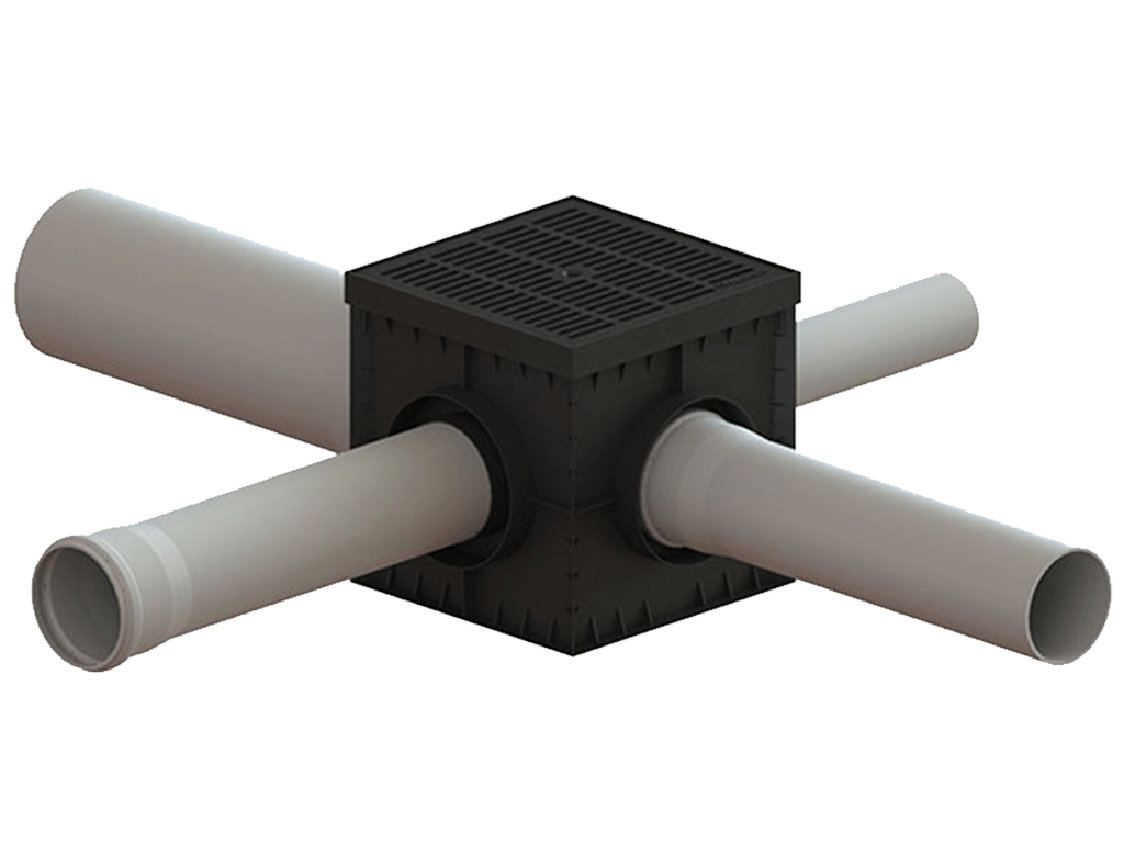 Решетка ливневая пластиковая PolyMax Basic для дождеприемника 300х300 A15 (280x280x23) 