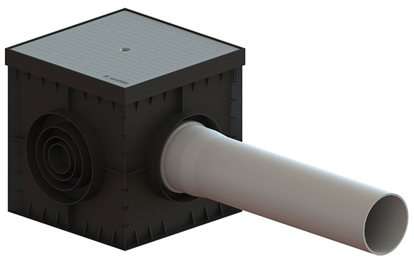 КРЫШКА ПЛАСТИКОВАЯ СЕРAЯ POLYMAX BASIC ДЛЯ ДОЖДЕПРИЕМНИКА 300Х300 А15 (280X280X30)