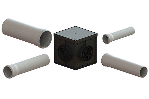 КРЫШКА ПЛАСТИКОВАЯ СЕРAЯ POLYMAX BASIC ДЛЯ ДОЖДЕПРИЕМНИКА 300Х300 А15 (280X280X30)