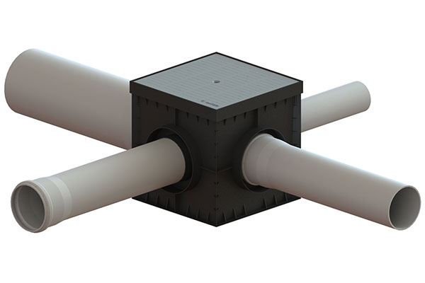 КРЫШКА ПЛАСТИКОВАЯ СЕРAЯ POLYMAX BASIC ДЛЯ ДОЖДЕПРИЕМНИКА 300Х300 А15 (280X280X30)