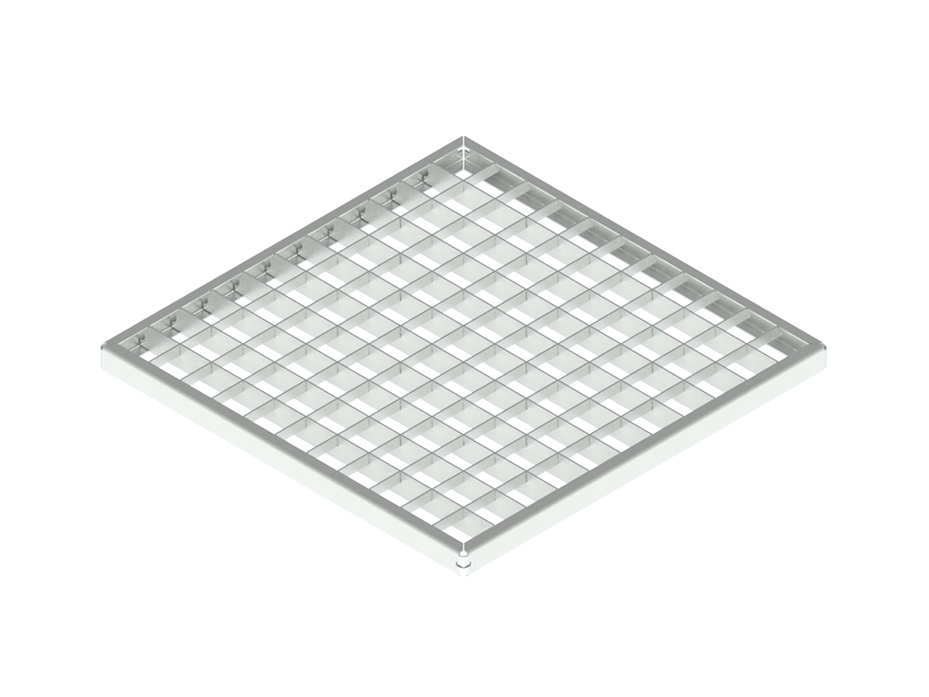 Grătar pluvial din oțel zincat în grilă (392x392x24 mm) pentru cămin Base 400x400 clasa de sarcini A15