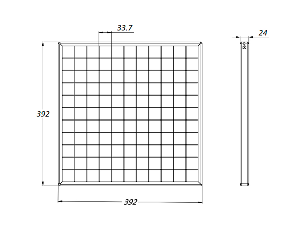 Grătar pluvial din oțel zincat în grilă (392x392x24 mm) pentru cămin Base 400x400 clasa de sarcini A15