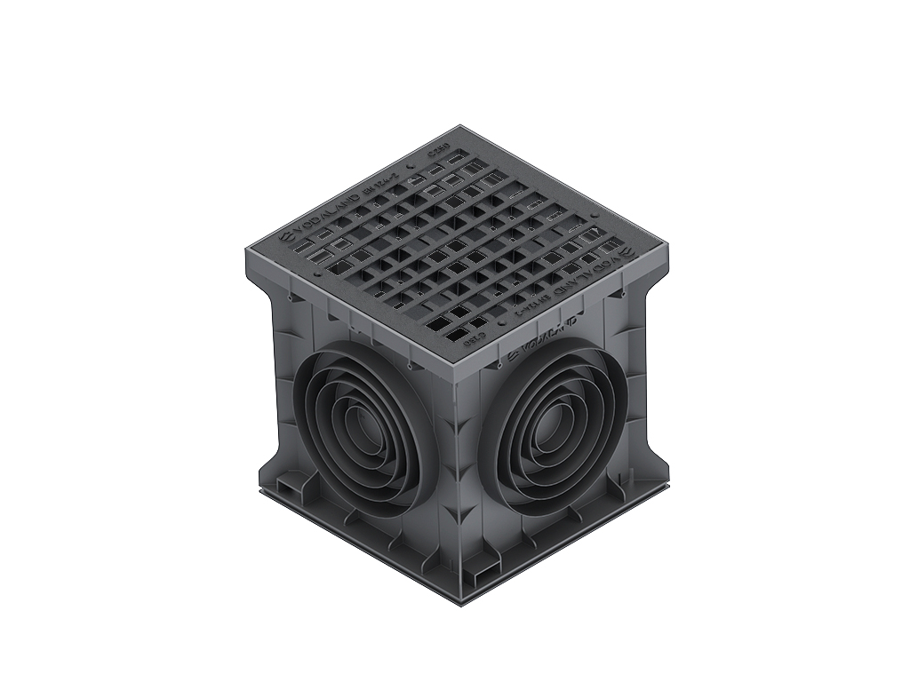 Grătar pluvial din fontă ductilă în grilă (390x390x38 mm) pentru cămin Base 400x400 clasa de sarcini C250