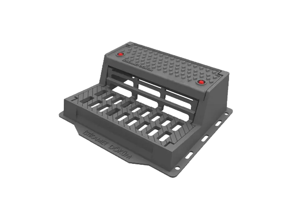 Gratar, fontă tip Bordura Negru 550x650mm,cu inchizator, clasa de sarcini C250, (650x550x205mm)