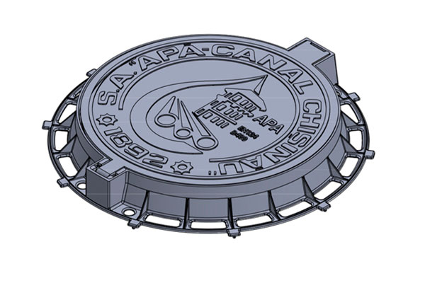Capac din fonta ductila ACC pentru retele de apeduct, clasa de sarcini D400 (820x600x100)