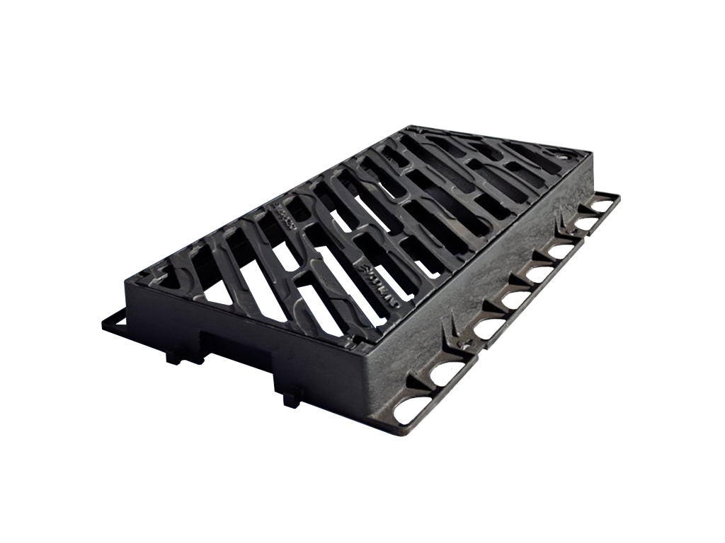 Решетка чугунная ливневая модульная с рамой 907x570xH102мм, класс нагрузки С250