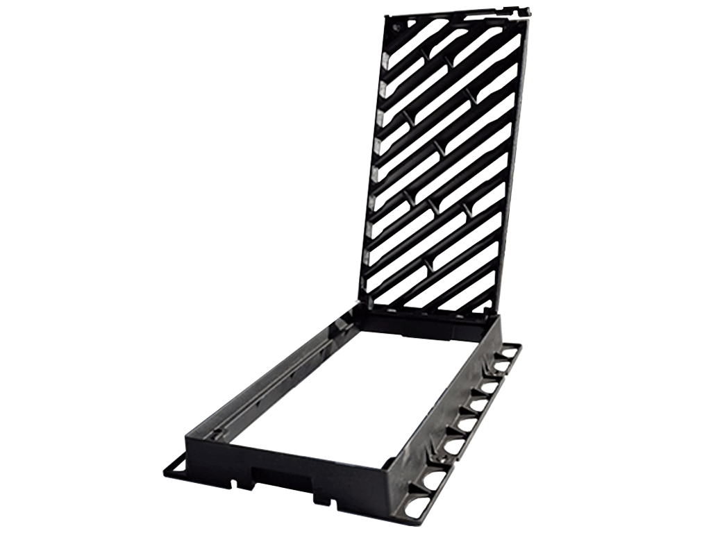 Решетка чугунная ливневая модульная с рамой 907x570xH102мм, класс нагрузки С250