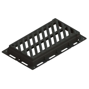 Решетка чугунная ливневая с рамой Europe, класс нагрузки С250 (940x540x100 мм)