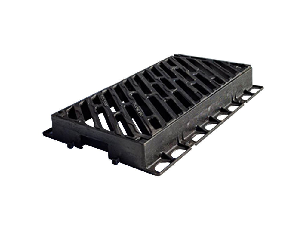 Решетка чугунная ливневая модульная с рамой 907x570xH102мм, класс нагрузки D400