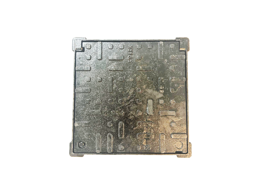 Capac fontă Urban pătrat cu rama 420x420 mm, pas liber 350x350 mm, H=37 mm, clasa de sarcini B125 EN 124-2:2016