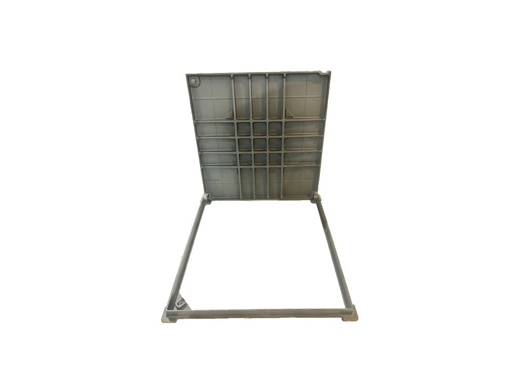 Capac fontă Urban pătrat cu rama 620x620 mm, pas liber 550x550 mm, H=38 mm, clasa de sarcini B125 EN 124-2:2016