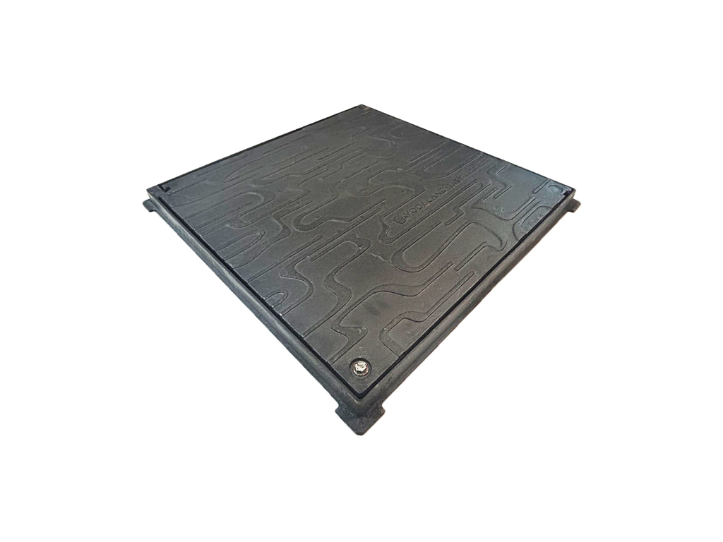 Capac fontă Urban pătrat cu rama 720x720 mm, pas liber 650x650 mm, H=40 mm, clasa de sarcini B125 EN 124-2:2016