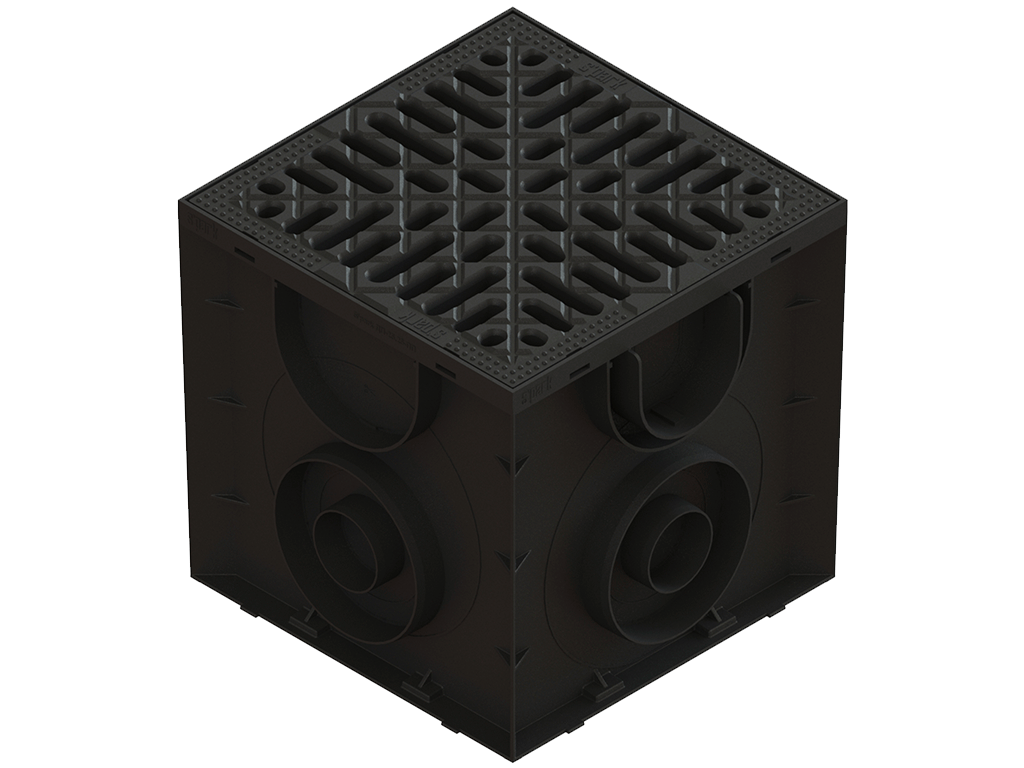 Решетка ливневая пластиковая (242x242x17) для дождеприемника 250х250 A15 (для пешеходных зон) 