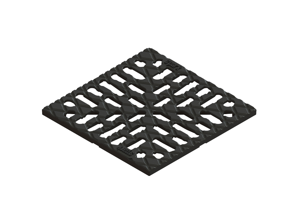 Решетка Easy ливневая чугунная (243x243x19) для дождеприемника 250х250, класс A15 (для пешеходных зон) 