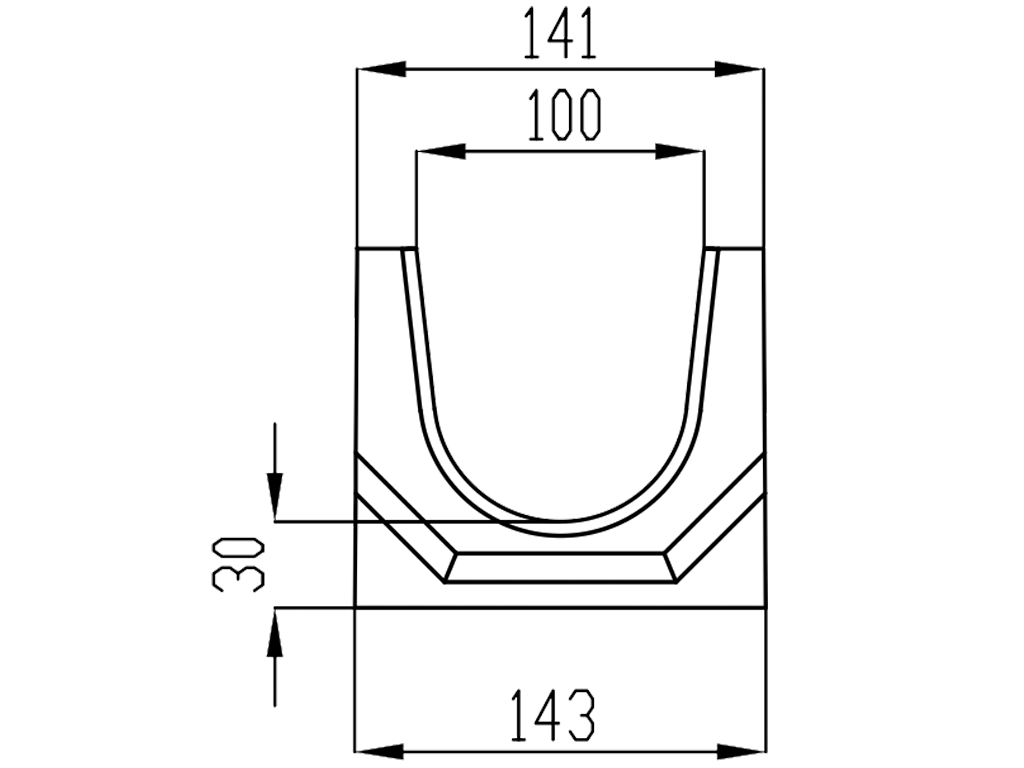Дренажный водоотводный лоток BetoMax Basic DN100 H125