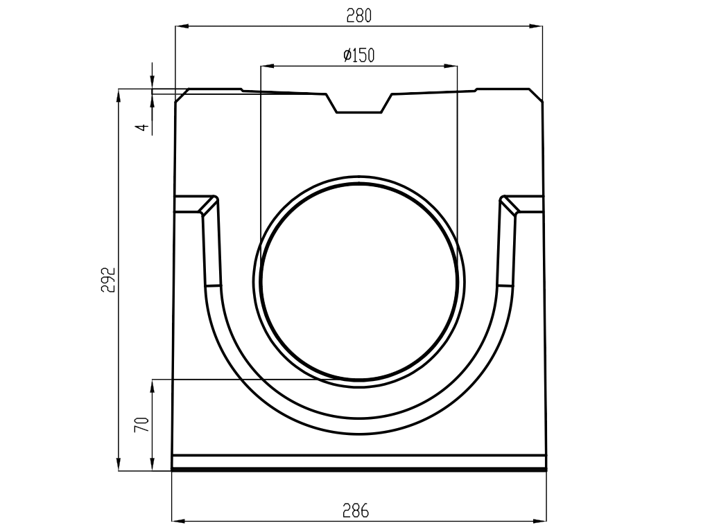 Моноблок водоотводной бетонный Mono DN150 H290 D400
