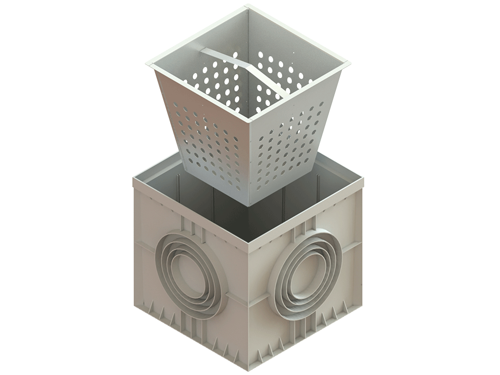 Camin pluvial patrat Gri PolyMax Basiс (545x545x522), clasa de sarcini C250