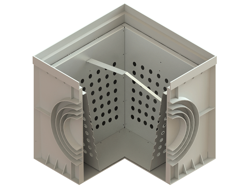 Camin pluvial patrat Gri PolyMax Basiс (545x545x522), clasa de sarcini C250