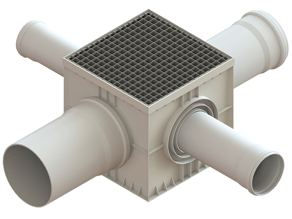 Camin pluvial patrat Gri PolyMax Basiс (545x545x522), clasa de sarcini C250