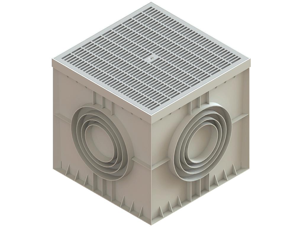 Решетка ливневая пластиковая PolyMax Basic для дождеприемника 545х545 (530x530x52) A15