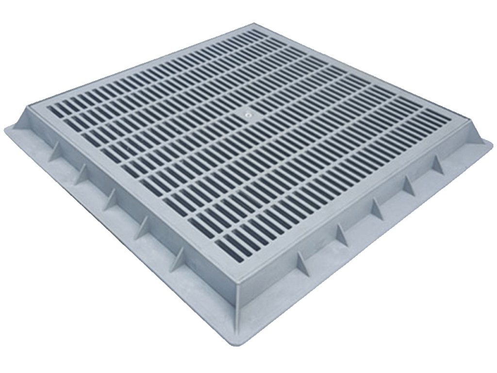 Решетка ливневая пластиковая PolyMax Basic для дождеприемника 545х545 (530x530x52) A15