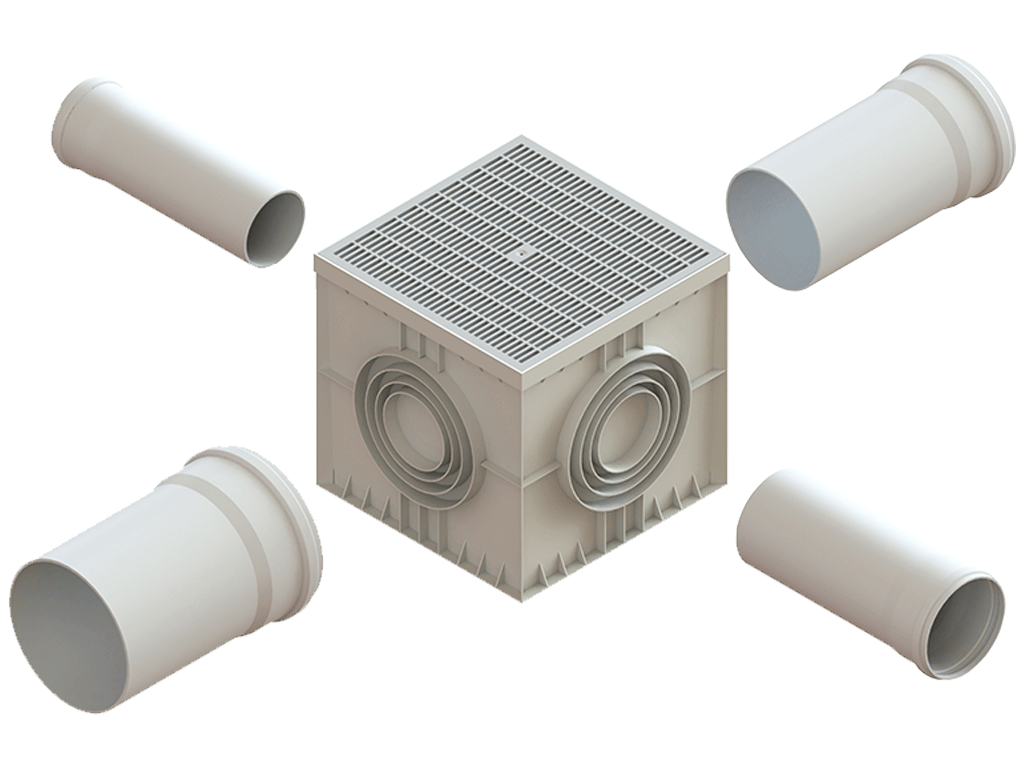 Решетка ливневая пластиковая PolyMax Basic для дождеприемника 545х545 (530x530x52) A15