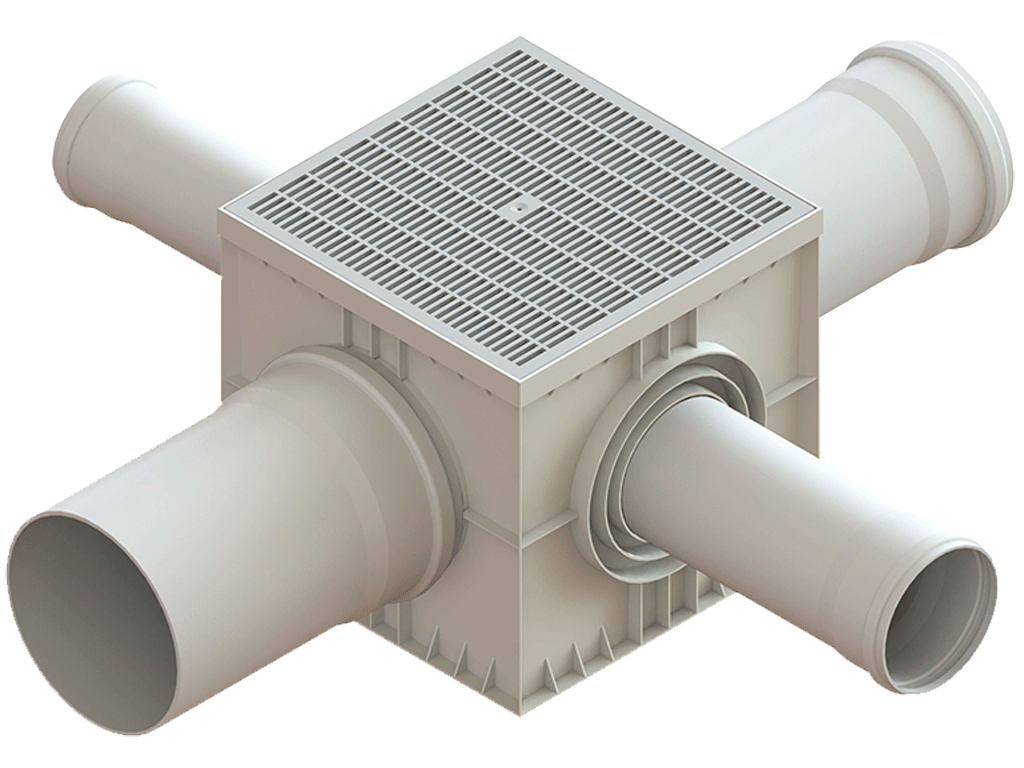 Решетка ливневая пластиковая PolyMax Basic для дождеприемника 545х545 (530x530x52) A15