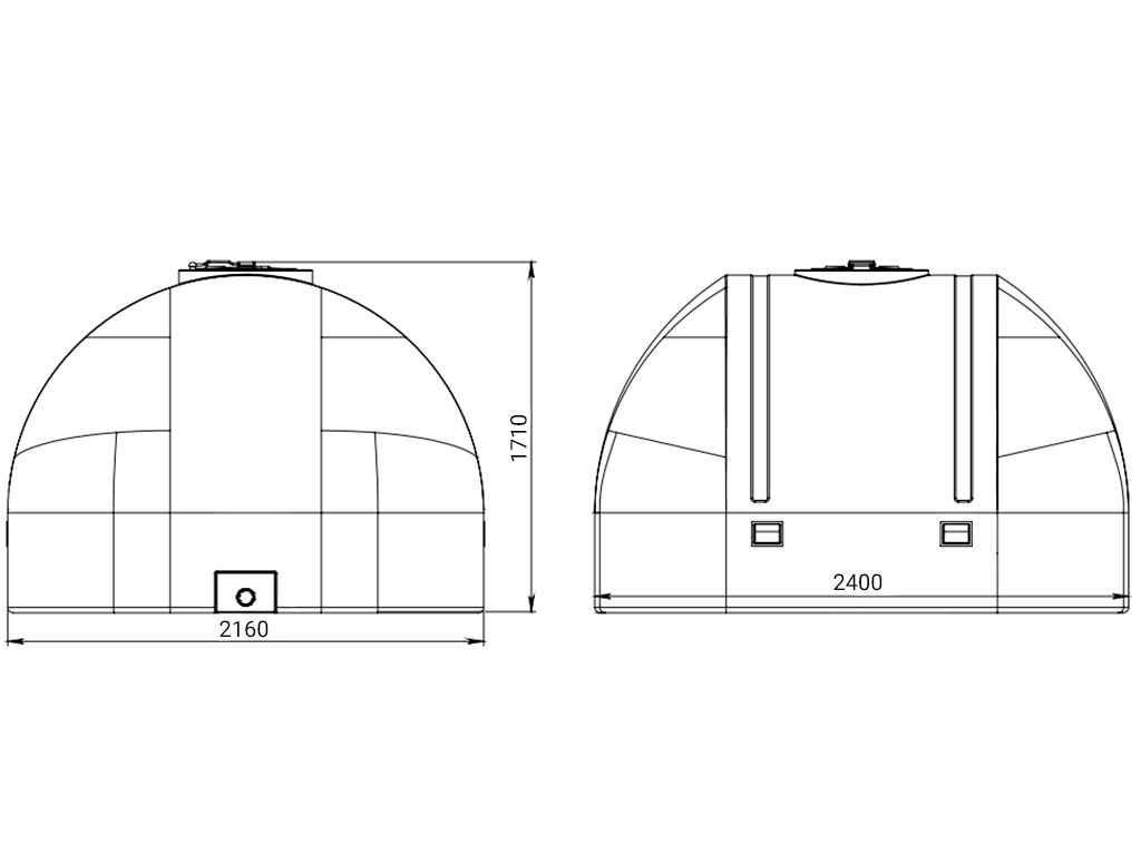 Емкость 6000 литров, горизонтальная, для транспортировки удобрений КАС и пищевых жидкостей