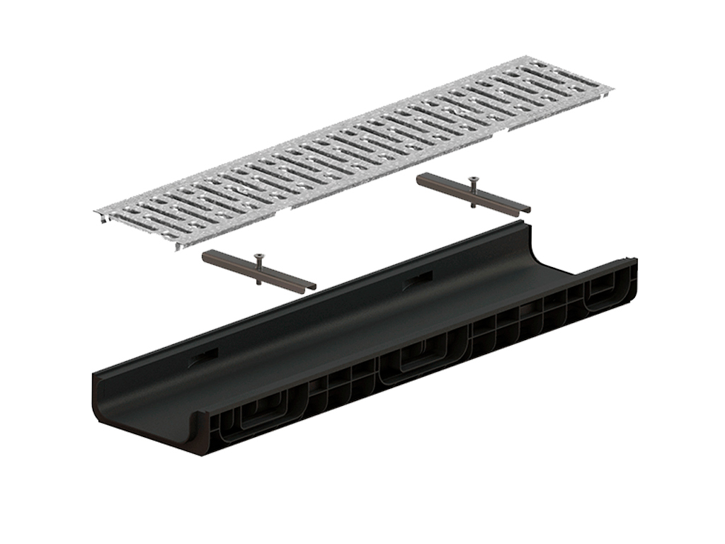 Крепёж из оцинкованной стали для водоотводных лотков BASE DN150