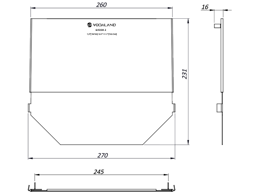 Заглушка торцевая стальная к лоткам  Betomax Pro DN200 H260-360