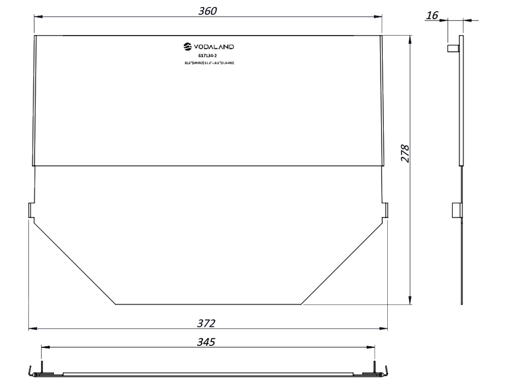 Заглушка торцевая стальная к лоткам  Betomax Pro DN300 H310-410