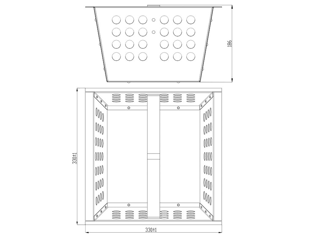 Корзина из оцинкованной стали для дождеприемника 400x400x400мм