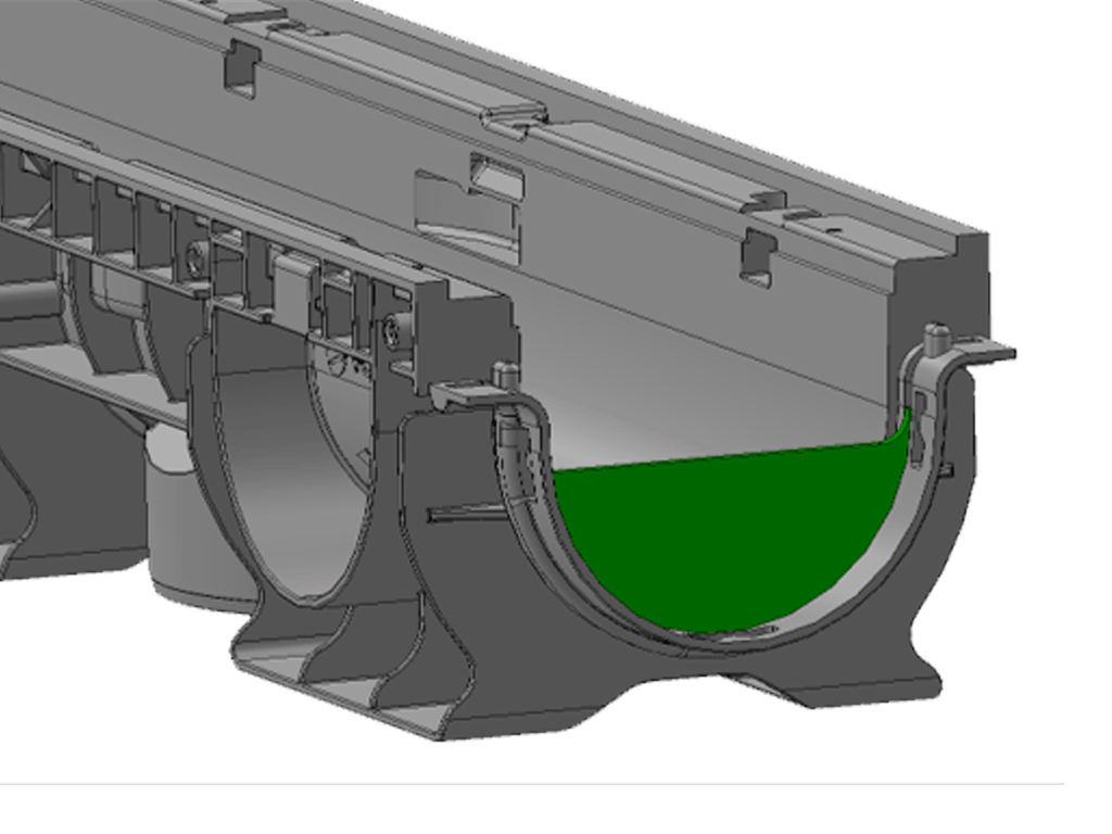 Piesa trecere pentru cascada intre rigole POLYMAX BASIC DN100 H60 (H75) si H120 (H135)