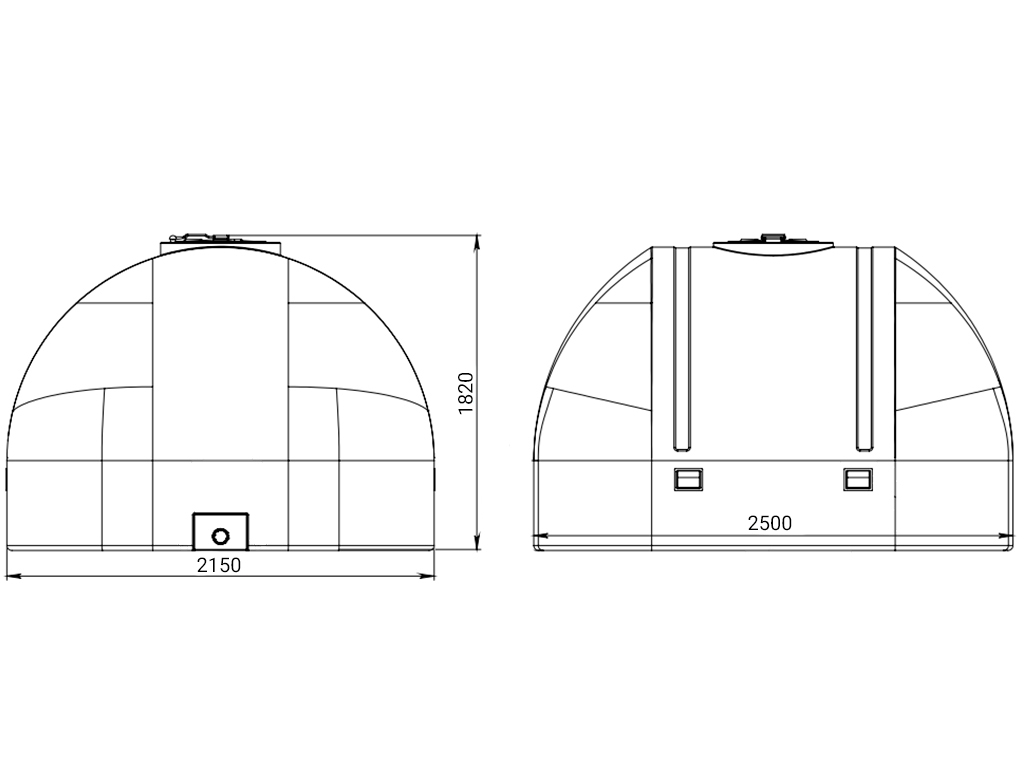 Емкость 6500 литров, горизонтальная, для транспортировки удобрений КАС и пищевых жидкостей