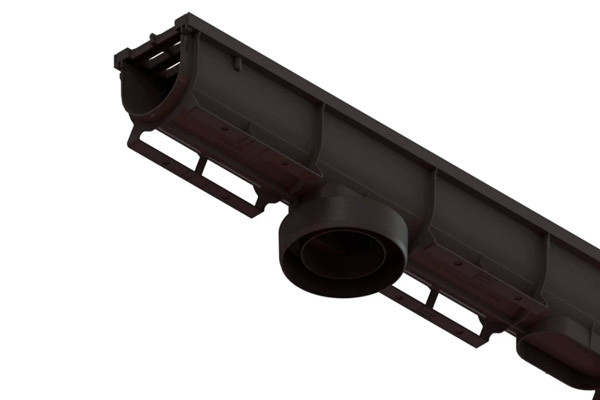 Патрубок для лотка водоотводного Easy1 DN70, вертикальное подключение к трубе Д75/110мм из лотка