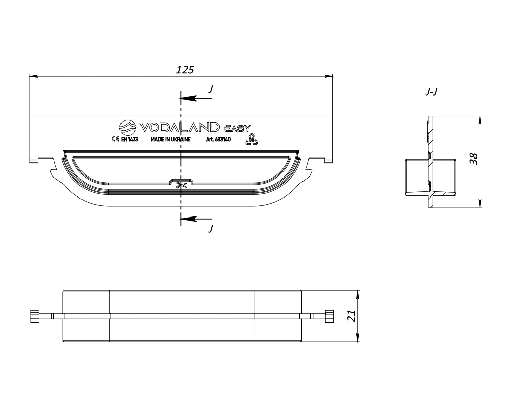 Заглушка для лотка водоотводного Easy Low DN100 H40