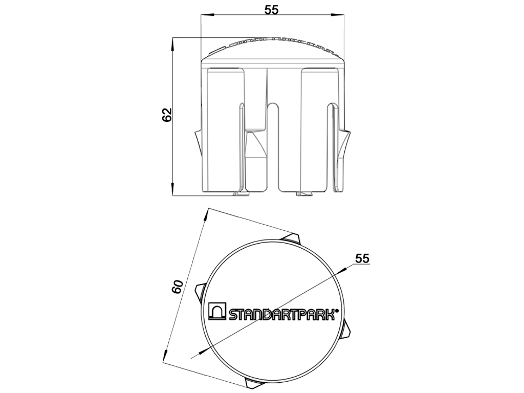 Marker, alb, din polipropilenă, pentru pavela ecologica Easy Pave, set din 25 bucati.