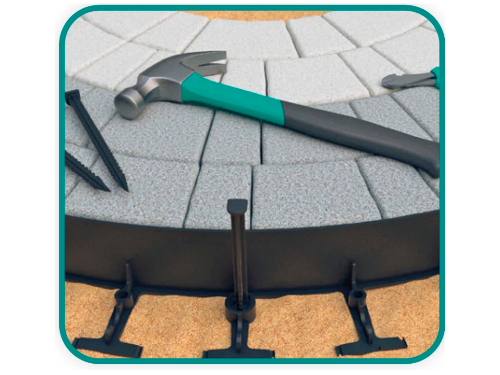 Ancoră universală cu înălțimea 180 mm, din plastic pentru fixare bordure și pavele ecologice